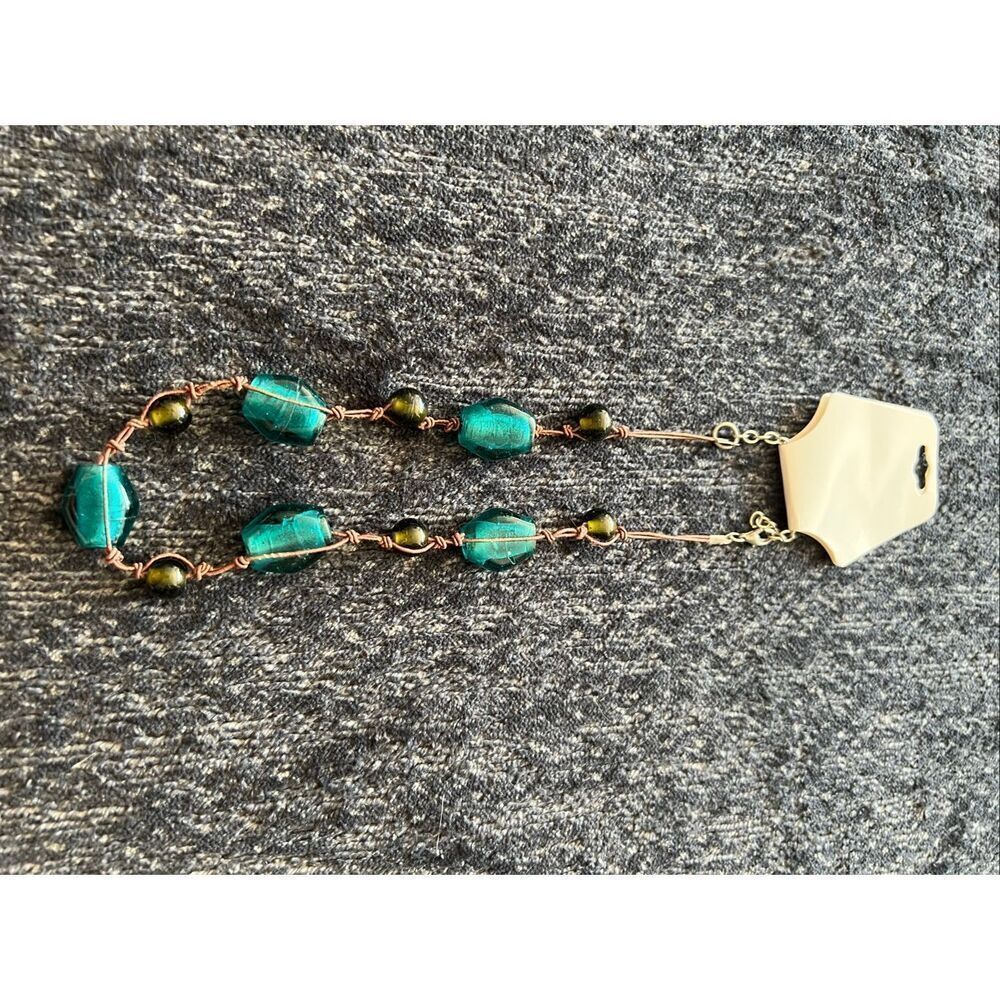 Handcrafted Beaded Necklace with Turquoise and Green Accents